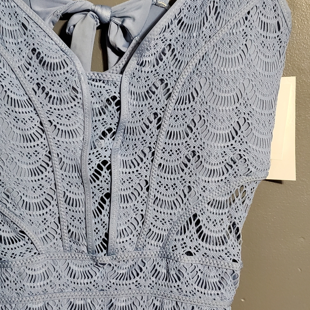 NWT BECCA Light Blue Women's Lace Swimsuit Size 2X (20-22) - Picture 2 of 9
